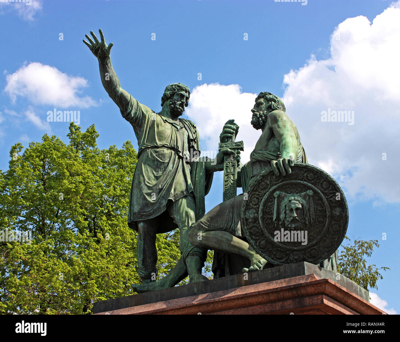 Minin and Pozharsky Monument, Red Square in Moscow,Russia Stock Photo