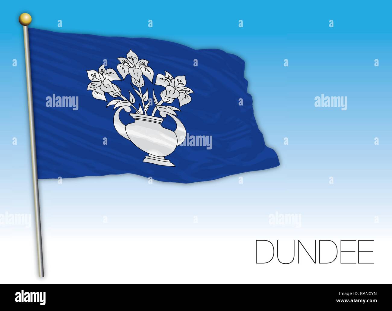 Dundee city local flag, Scotland, United Kingdom, vector illustration Stock Vector