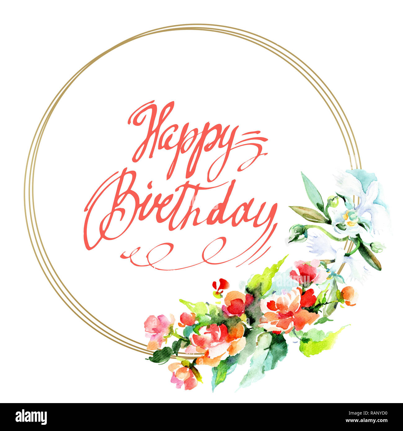 Bouquet Watercolor Background Illustration Set Watercolour