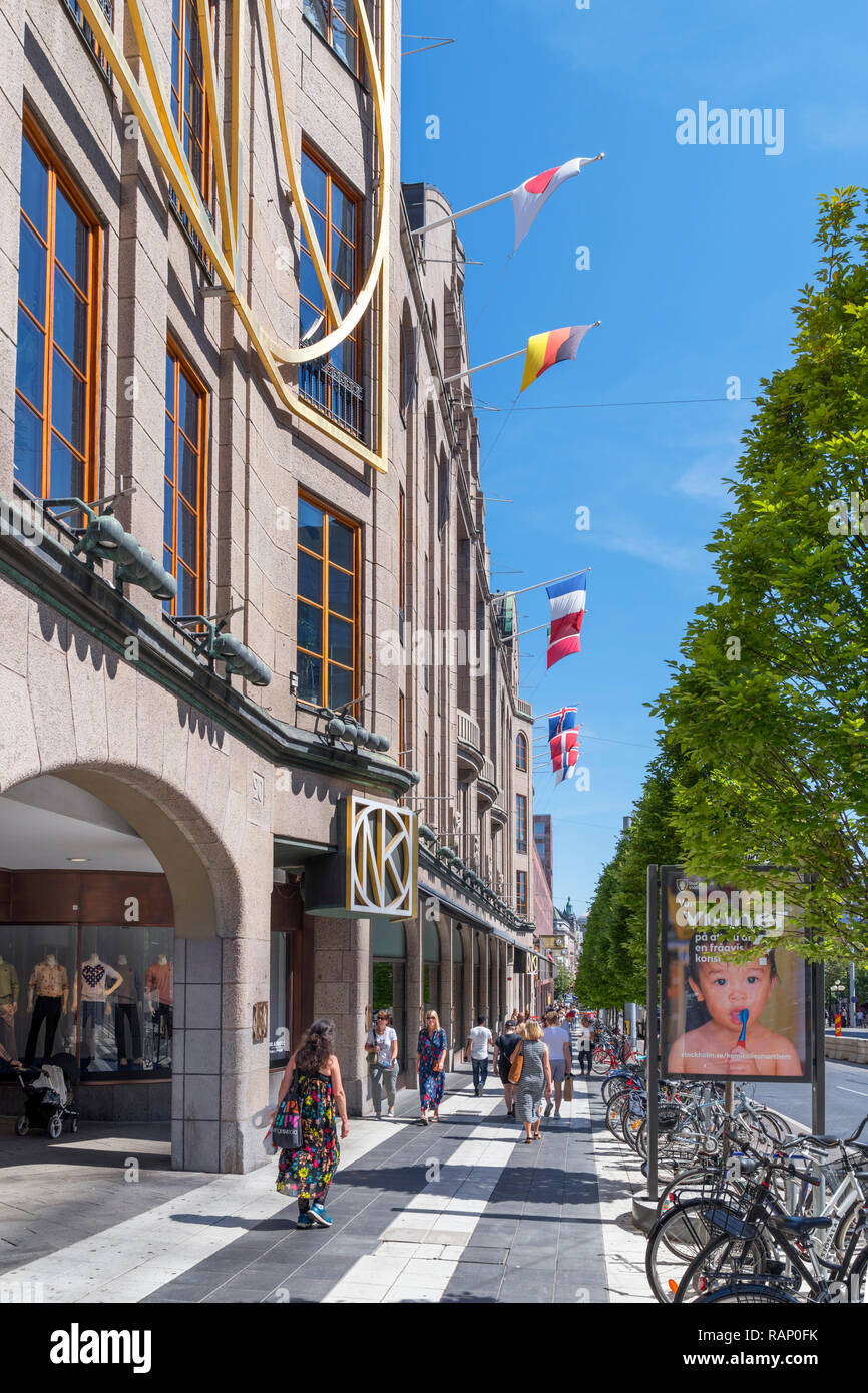 The NK (Nordiska Kompaniet) department storre on Hamngatan, Norrmalm, Stockholm, Sweden Stock Photo