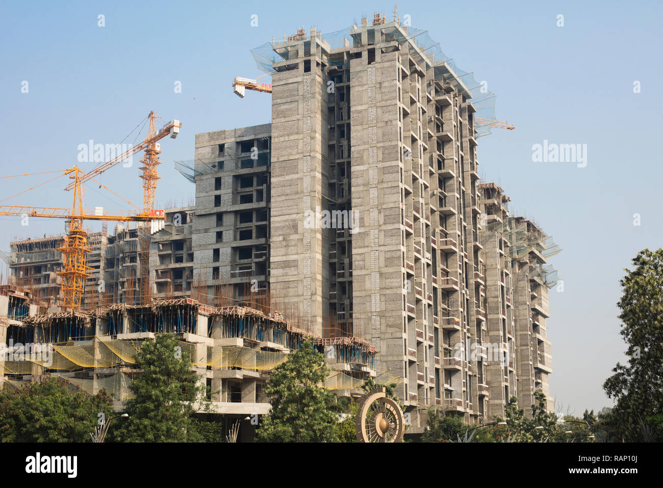 Pune, Maharashtra / India - October 2015: Construction work in the city of Pune, India. Stock Photo