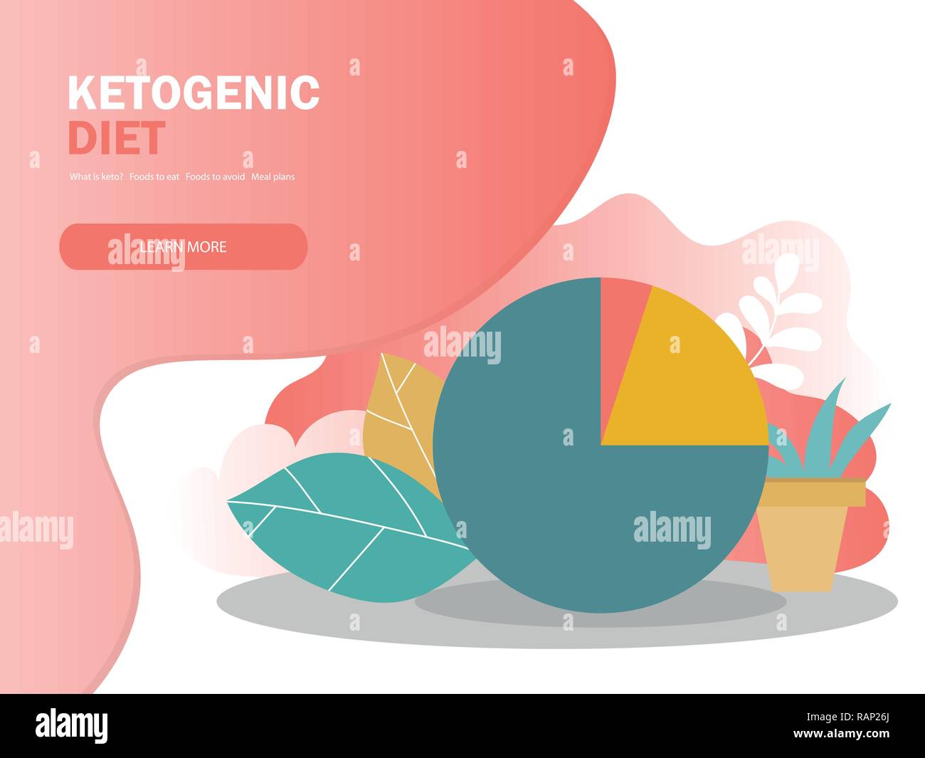 ketogenic diet macros diagram, low carbs, high healthy fat vector illustration Stock Vector