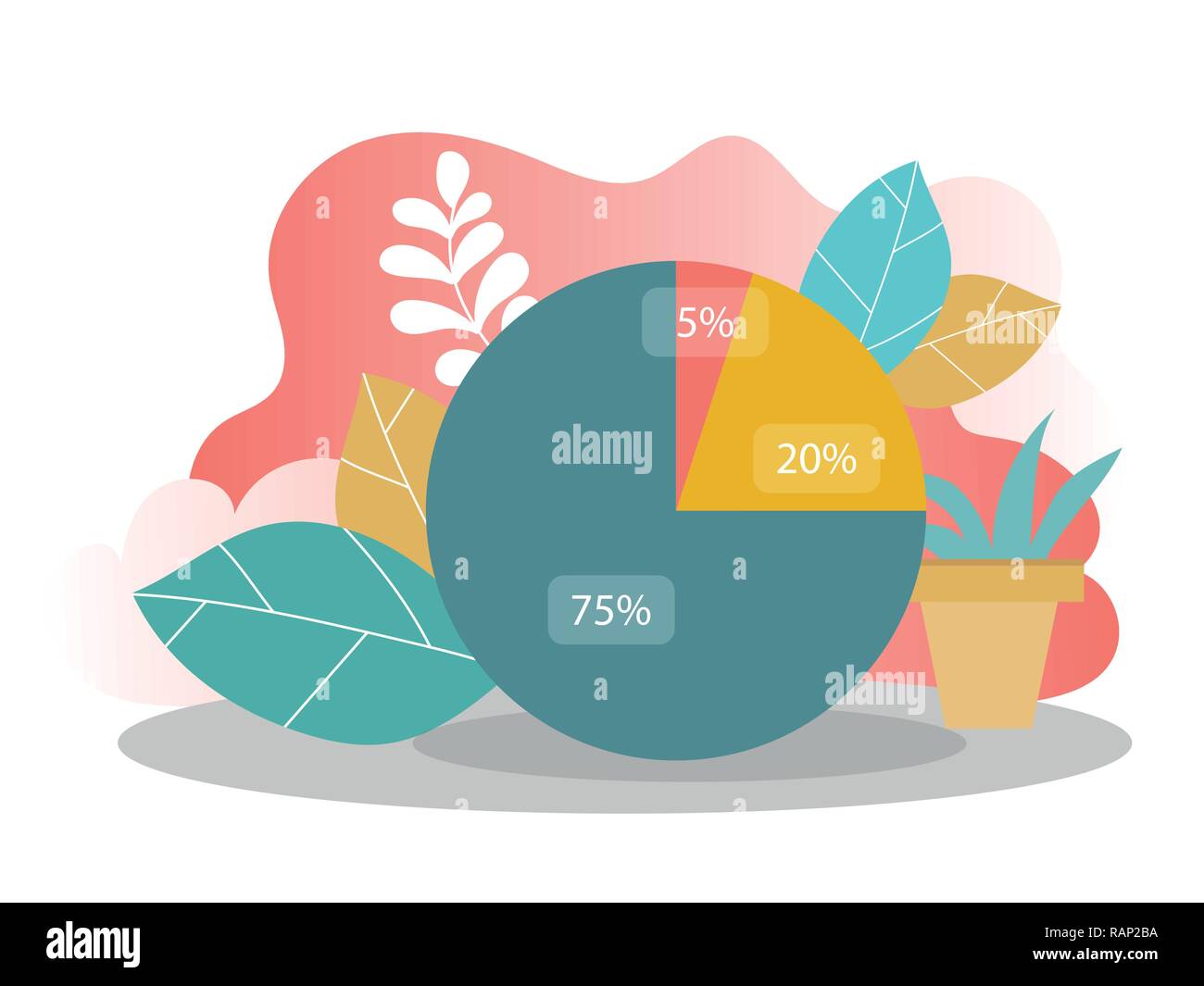 ketogenic diet macros diagram, low carbs, high healthy fat vector illustration Stock Vector