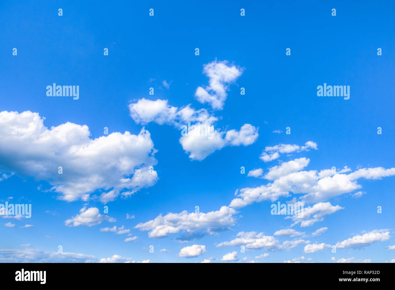 Background blue sky with cumulus white clouds Stock Photo - Alamy