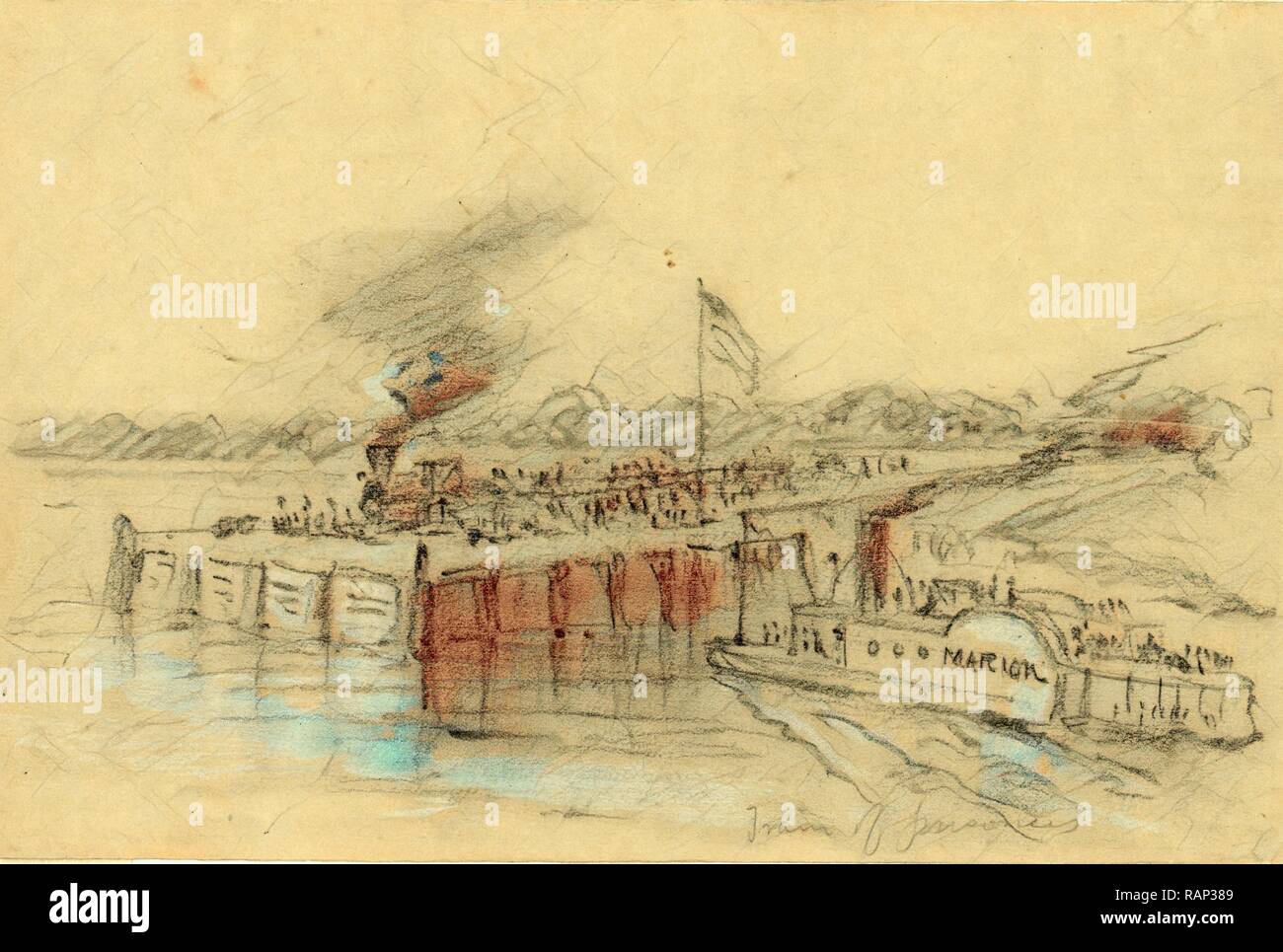 Train of prisoners, drawing, 1862-1865, by Alfred R Waud, 1828-1891, an ...