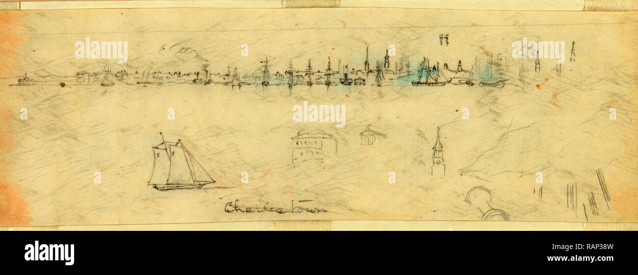 Charlestown, drawing, 1862-1865, by Alfred R Waud, 1828-1891, an ...