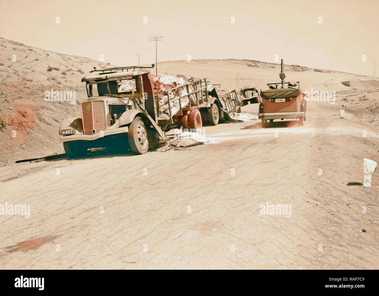 Potash lorries burned on Jericho road Destroyed Potash lorries on