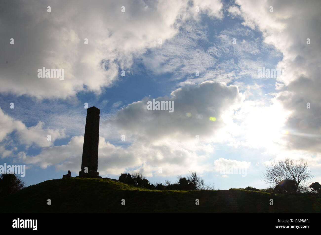 The Doyle Monument at Jerbourg Point in the Bailiwick of Guernsey, Channel Islands, UK Stock