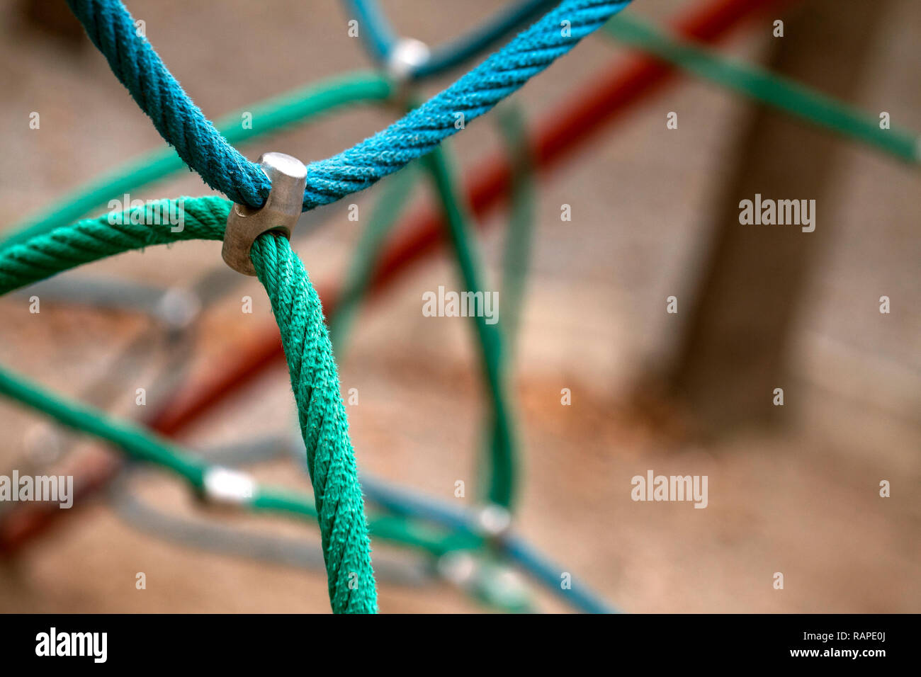 Rope in the Playground Macro view Children Amusement Park Photo Stock ...