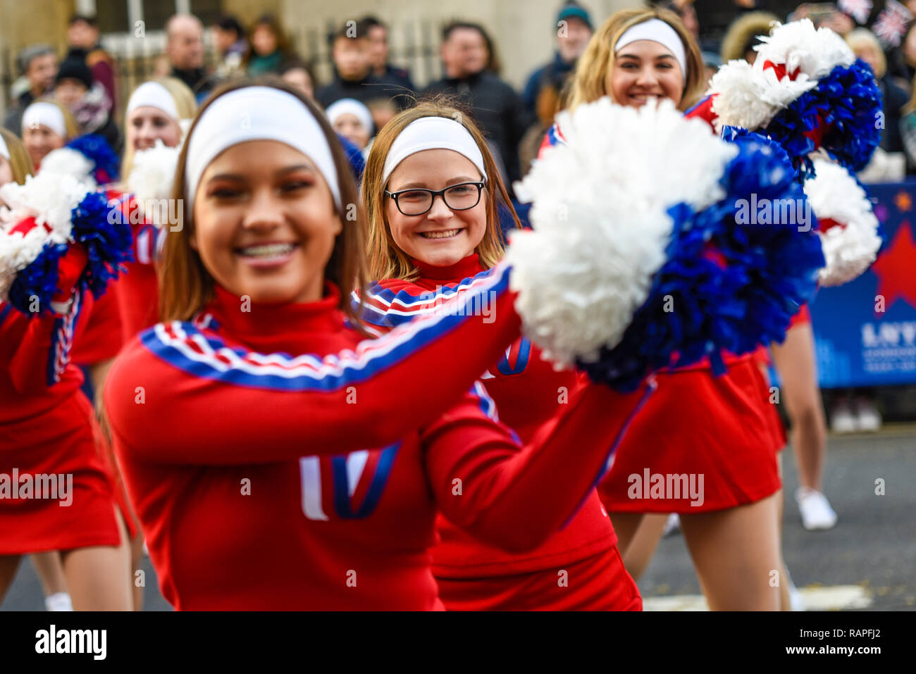 Varsity Spirit All American Cheerleaders at London's New Year's Day
