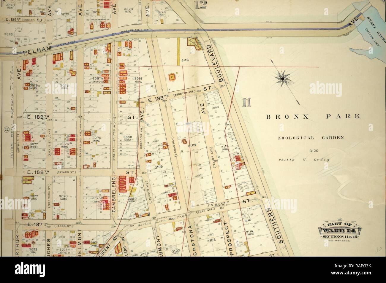 Double Page Plate No. 21, Part of Ward 24, Section 11. Bounded by