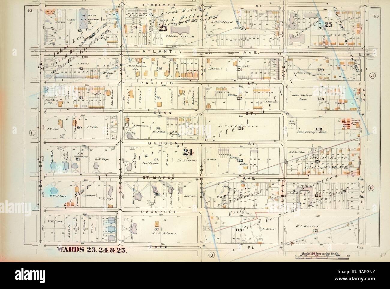 Vol. 1. Plate, I. Map bound by Herkimer St., Troy Ave., Park Pl., New York Ave., Including
