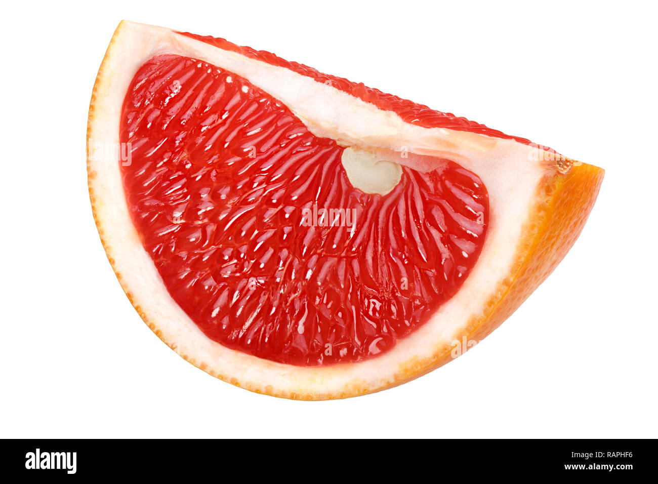 Grapefruit quarter slice isolated on white, shadowless Stock Photo Alamy