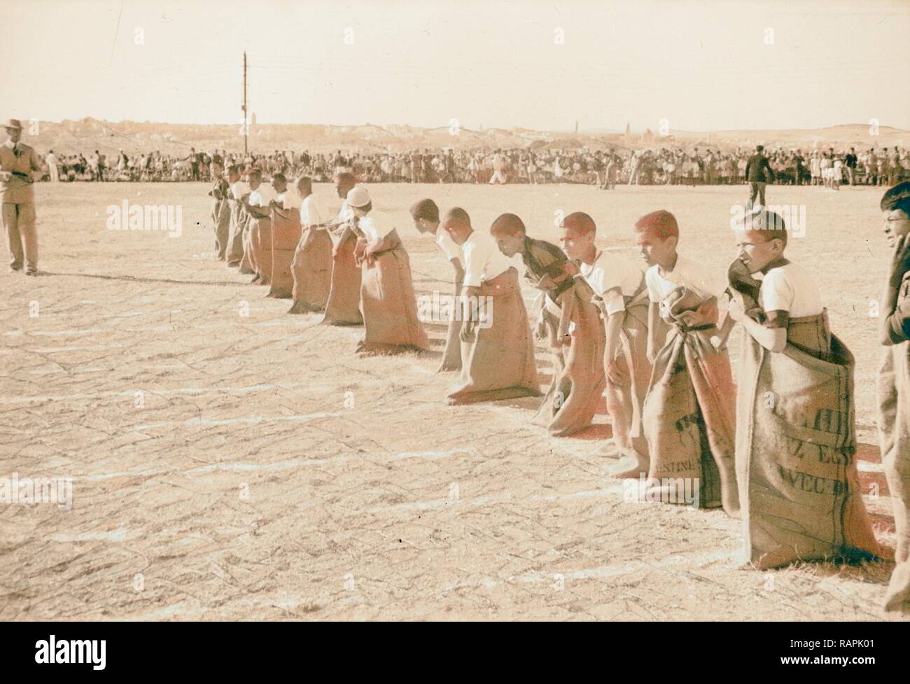 Third annual sports meeting of the government schools of the Jerusalem sub-district, on Government Arab College reimagined Stock Photo