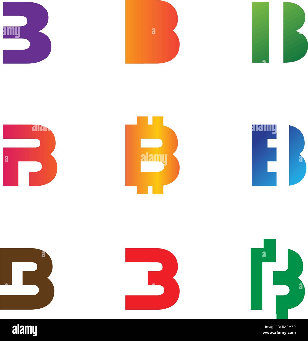 Set Letter B Logo template vector illustration - vector Stock Vector ...