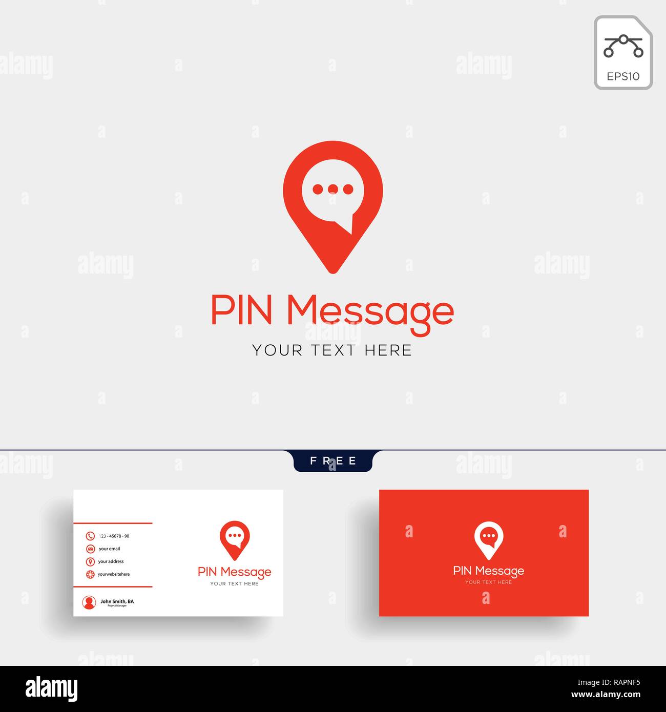 Chat, Message, speech, Conversation logo template with business card Stock Vector