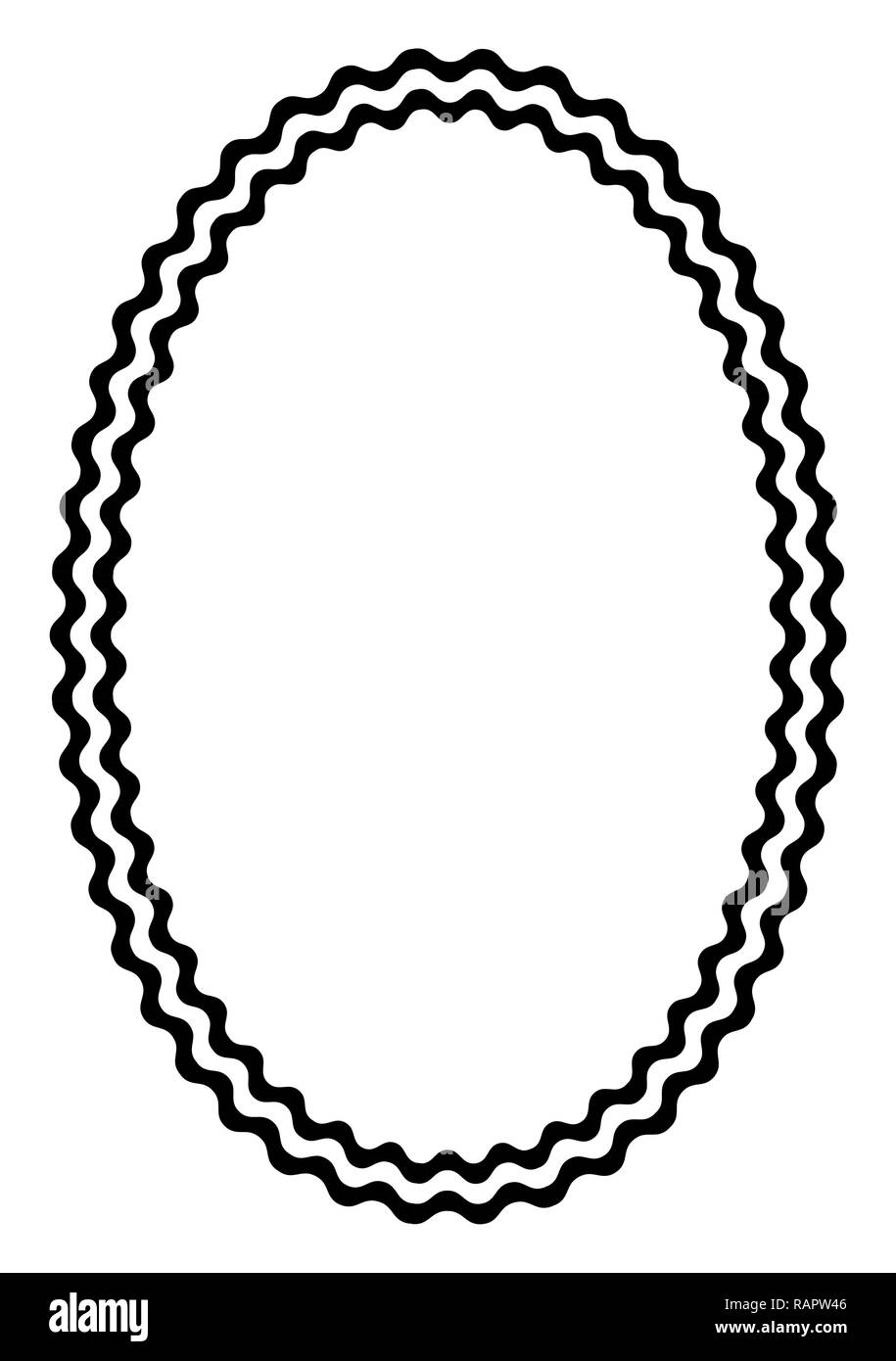 Greek round frame with waves lines. Typical egyptian, assyrian and greek motives circle border. vector Stock Vector