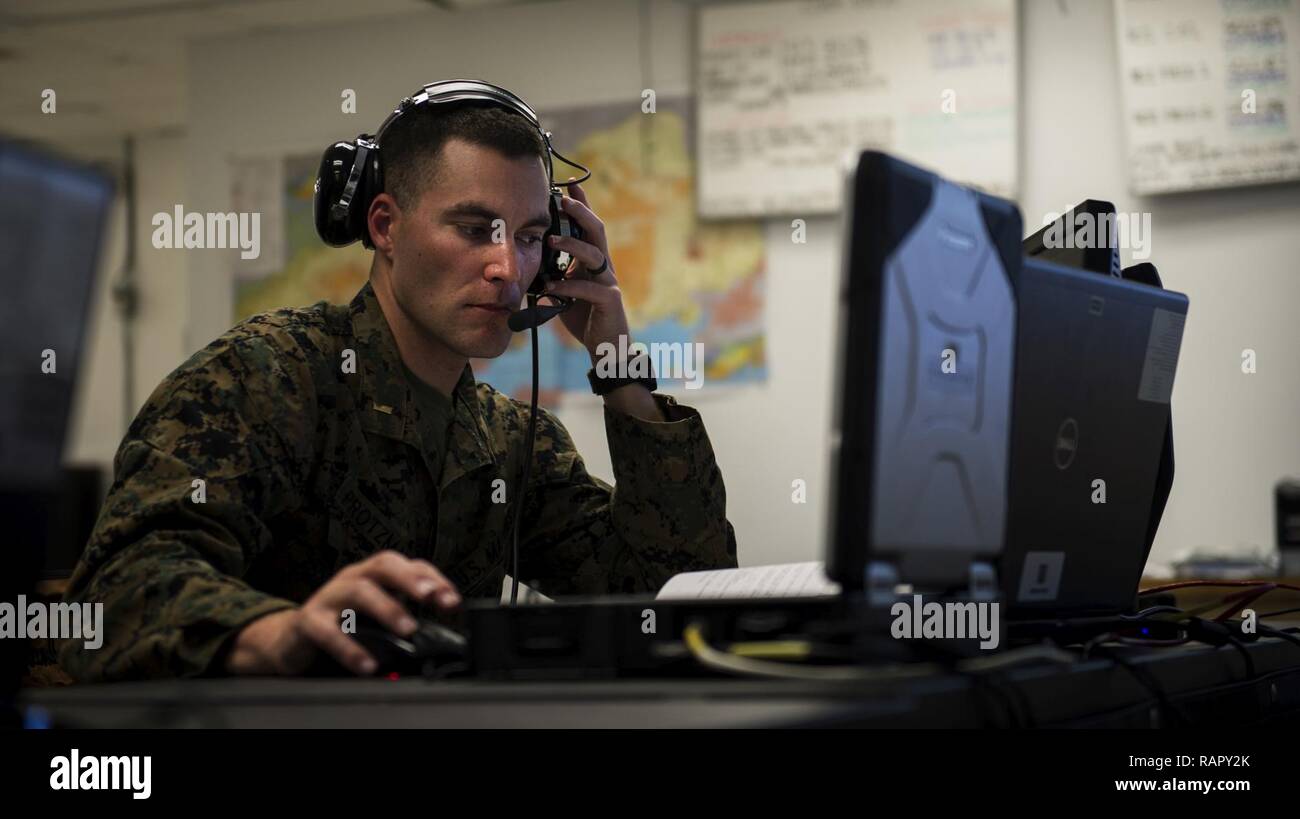 U.S. Marine 2nd Lt. Richard Protzmann, a radio technician from Marine