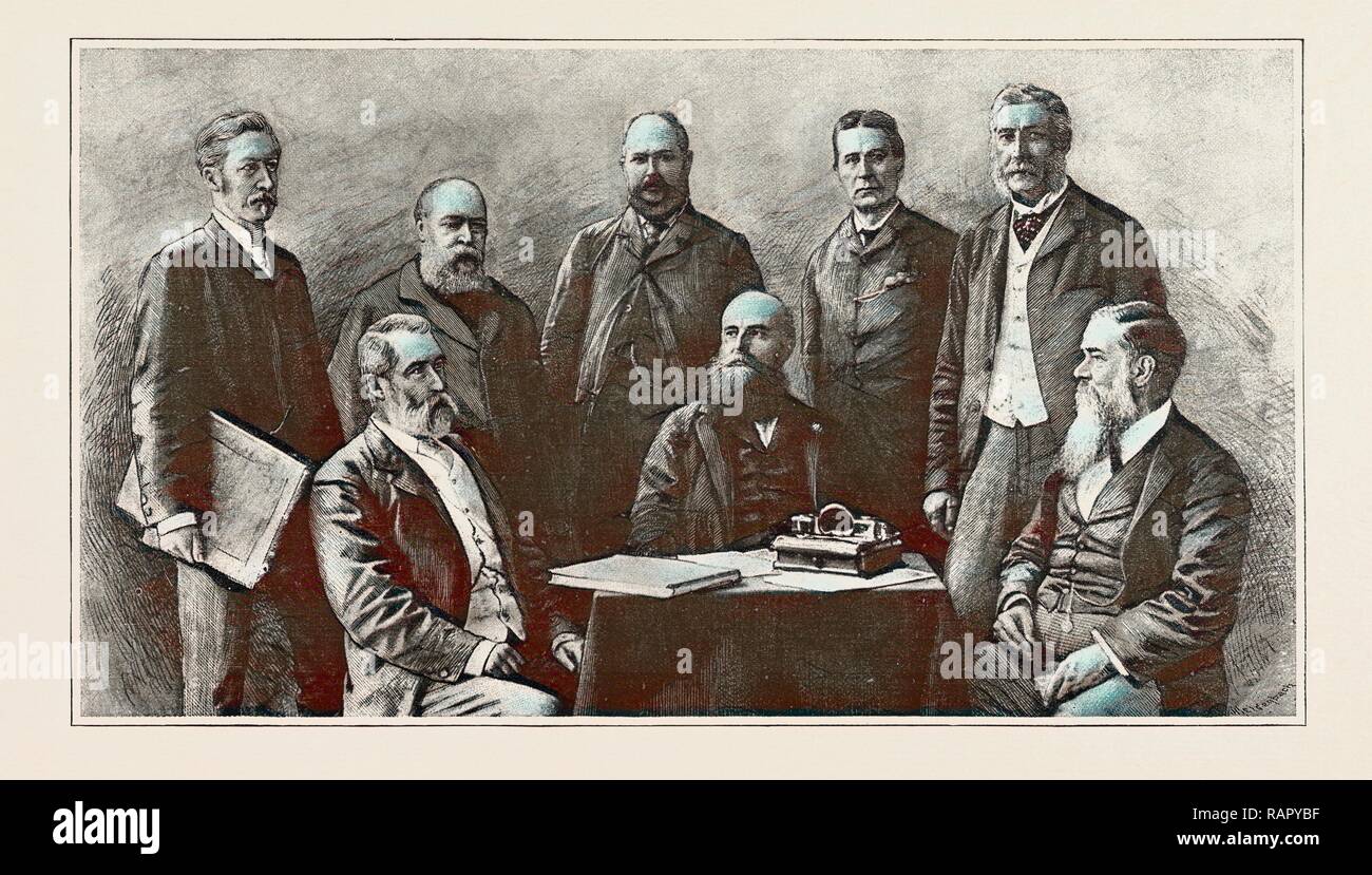 THE EXECUTIVE COUNCIL OF WESTERN AUSTRALIA, 1889: Hon. J.G. Amhurst, Hon. H. O'Grady Lefroy, Hon. John Forrest, C.M.G reimagined Stock Photo