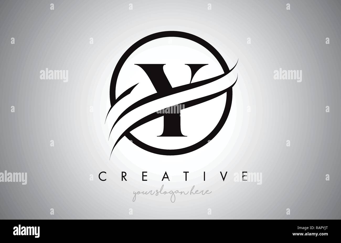 Y Letter Icon Logo Design With Circle Swoosh Border And Black Colors Creative Y Design Vector Illustration Stock Vector Image Art Alamy