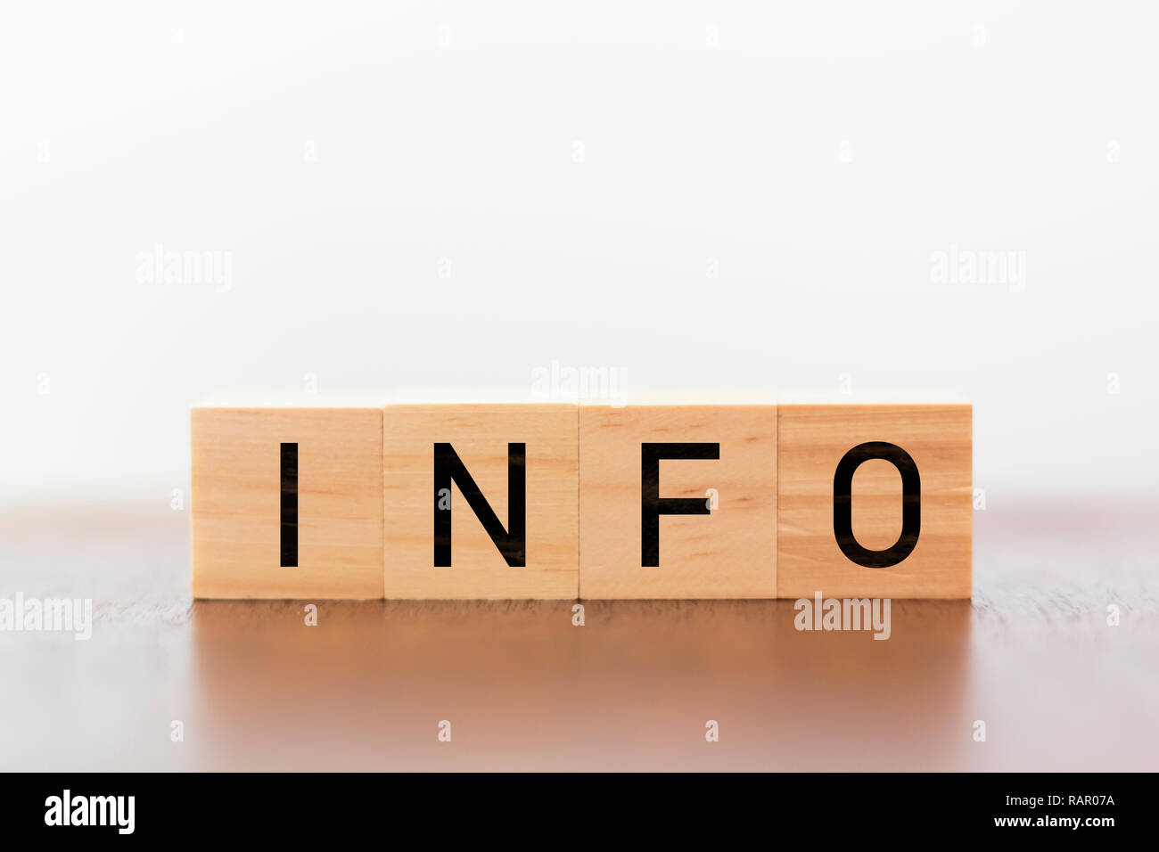 Info written on wooden cubes Stock Photo
