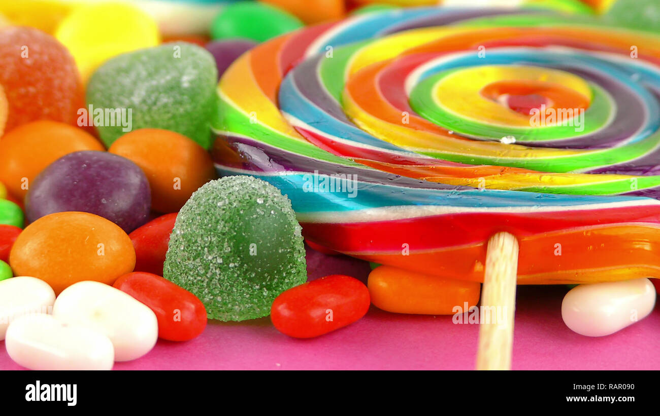 Candy Sweet Jelly Lolly and Delicious Sugar Dessert Stock Photo - Alamy