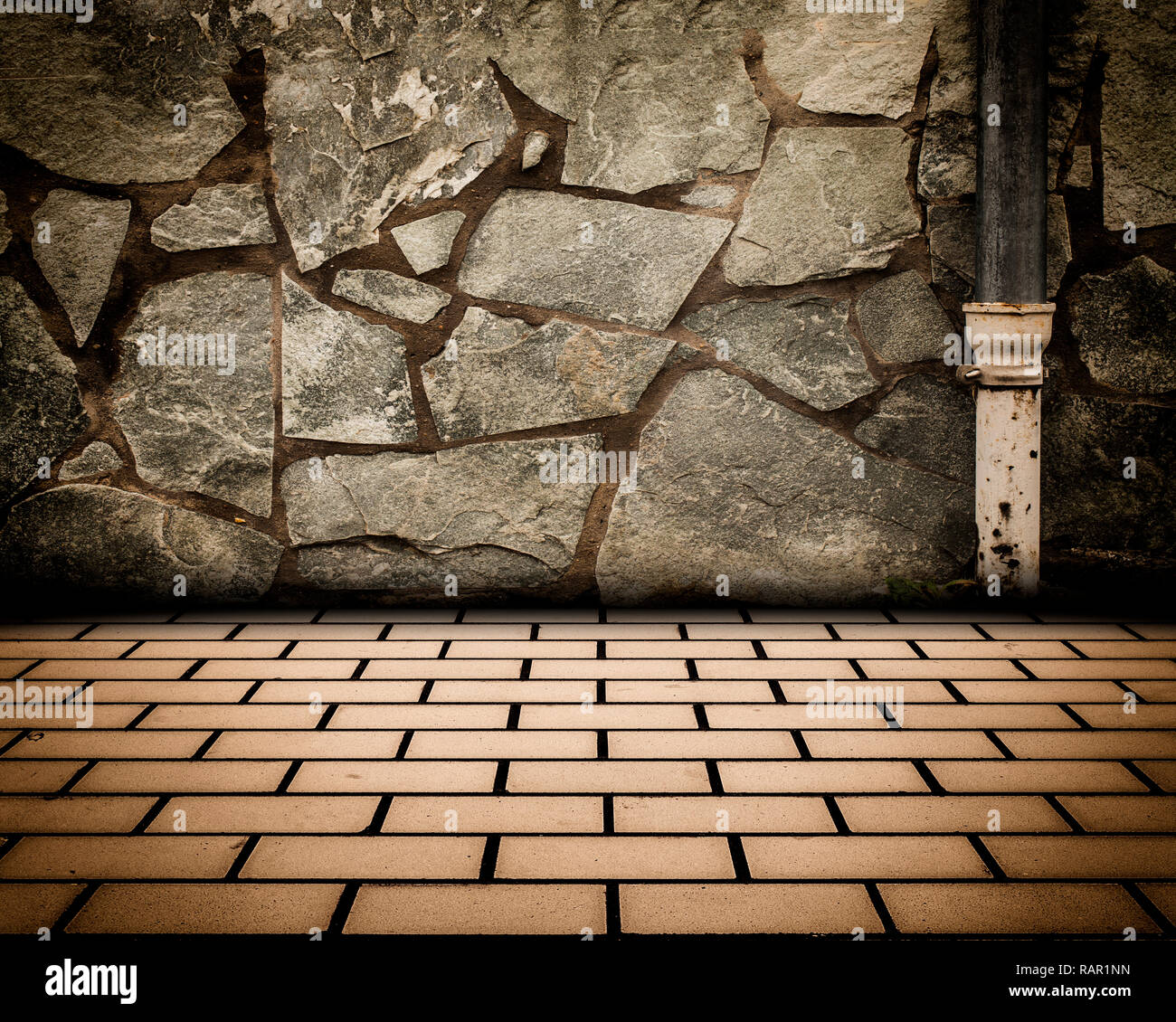 Urban Grunge Interior Brick Wall Stage Texture Background Stock Photo