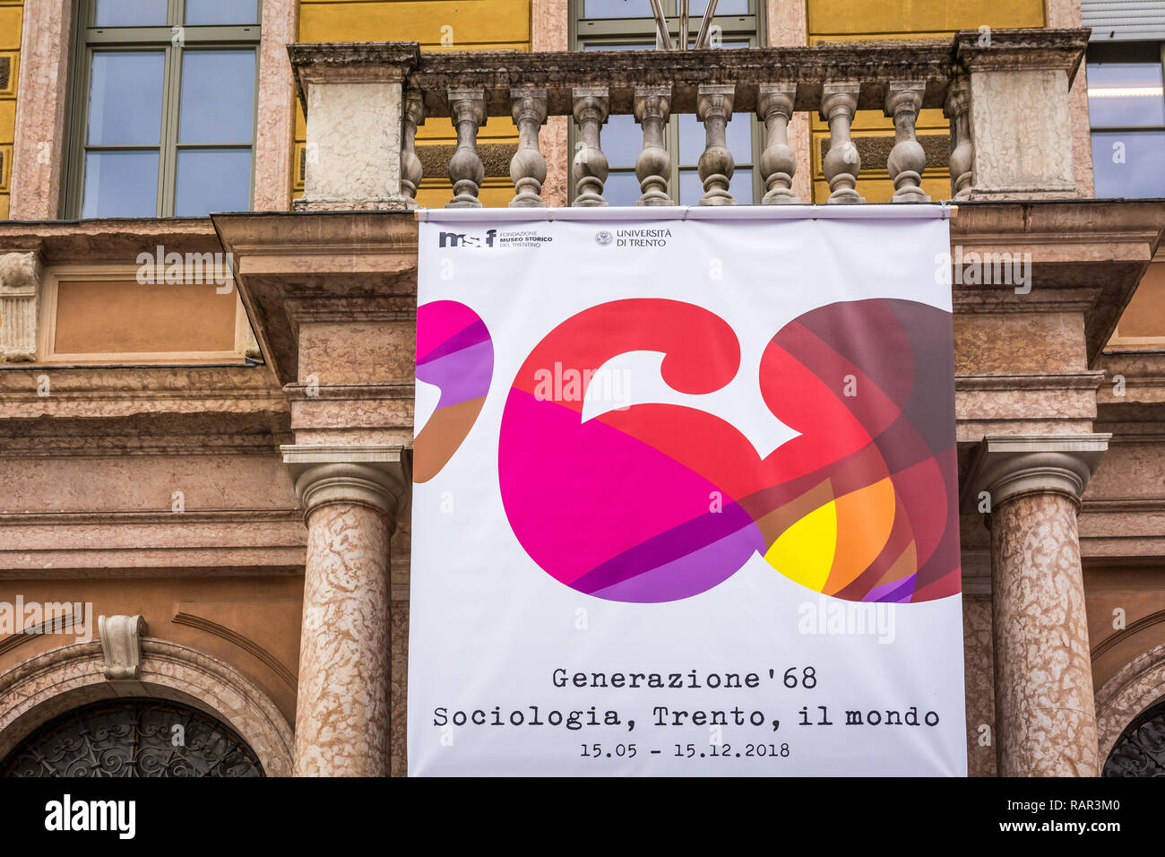 Sociology University of Trento city The University of Sociology of Trento, in Italy, celebrates 50 years since its foundation in 1968. Stock Photo