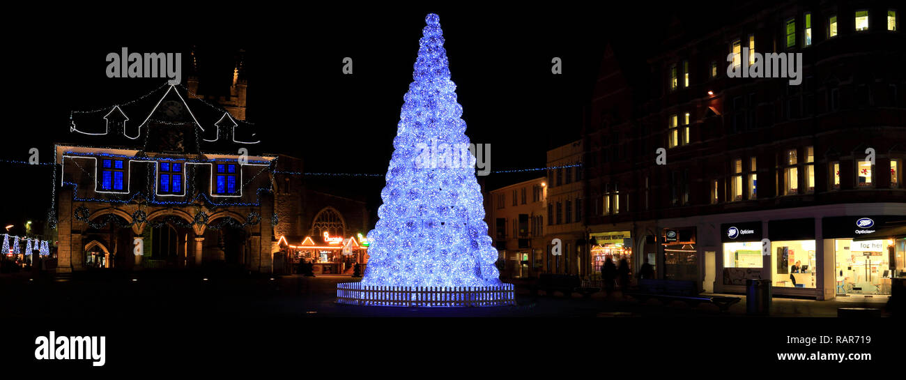 Christmas Lights in Cathedral Square, Peterborough City, Cambridgeshire