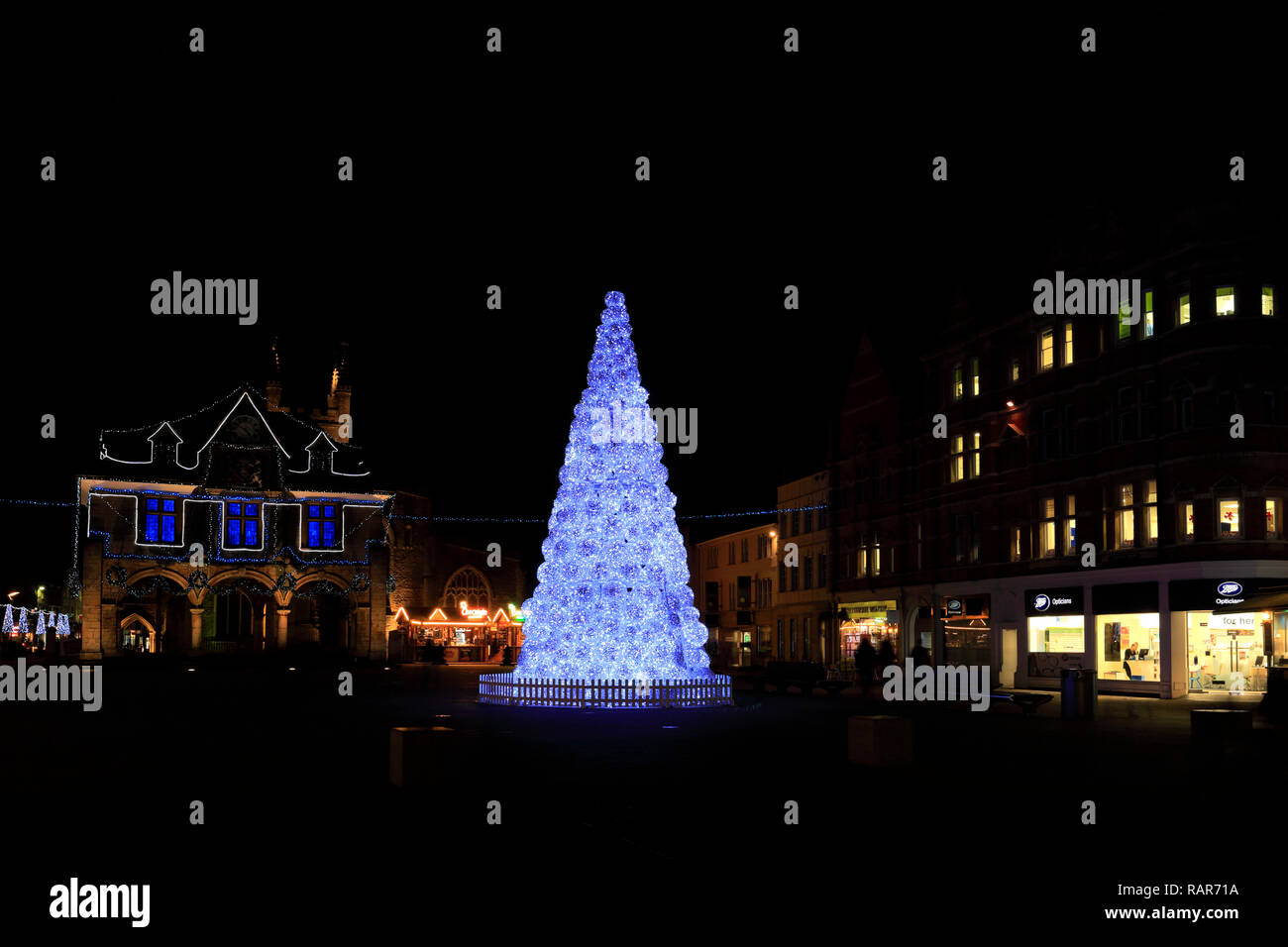 Christmas Lights in Cathedral Square, Peterborough City, Cambridgeshire