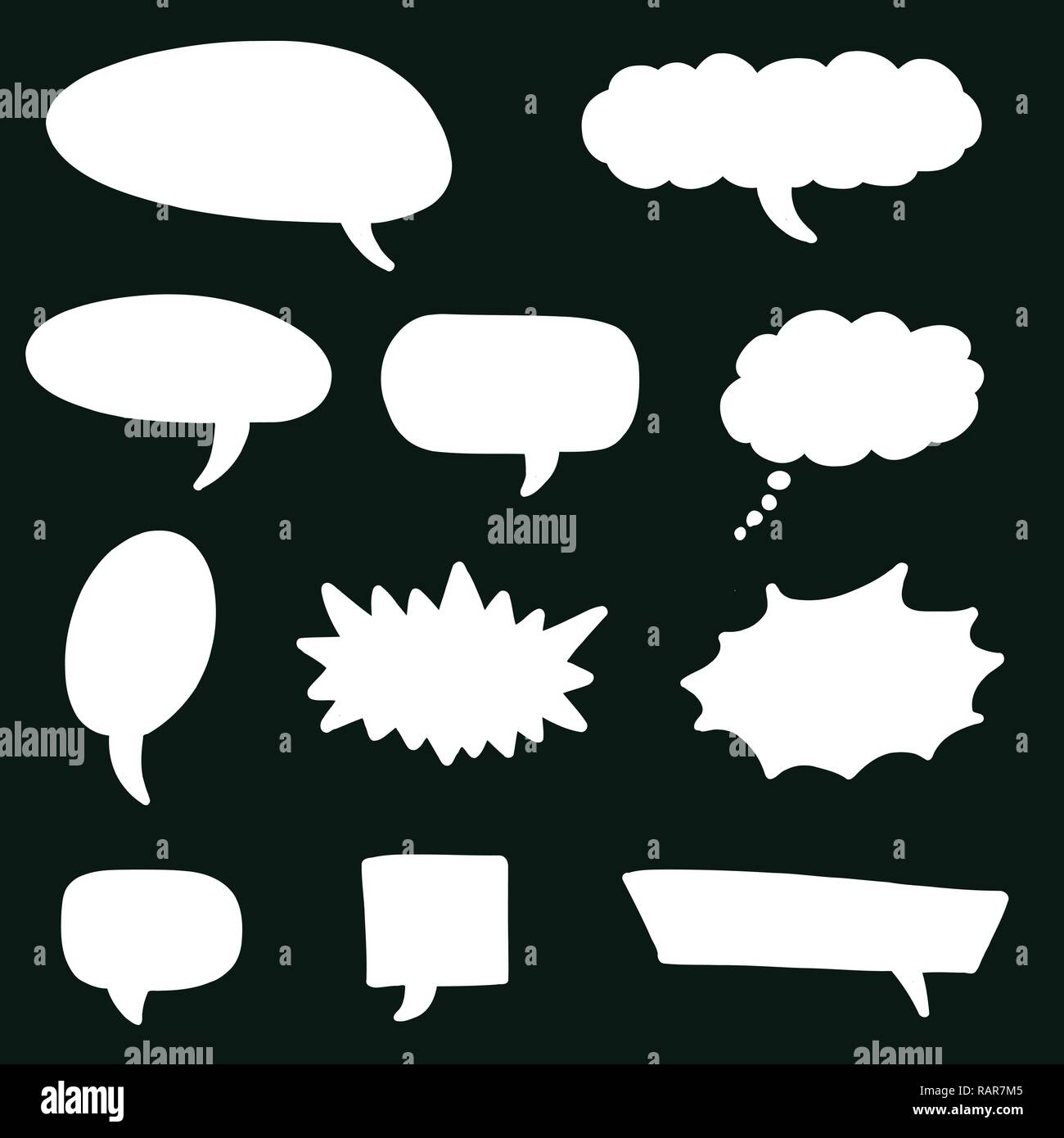 Blank white speech bubbles set - vector illustration with copy space ...