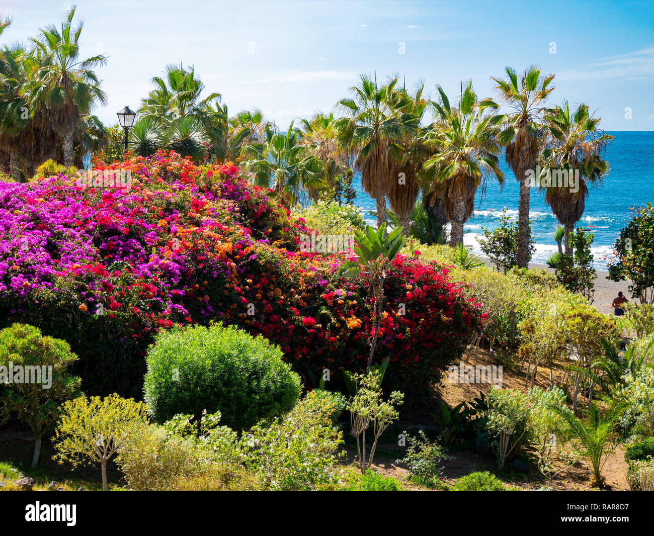 Playa Jardin beach on Tenerife Island in Spain Stock Photo