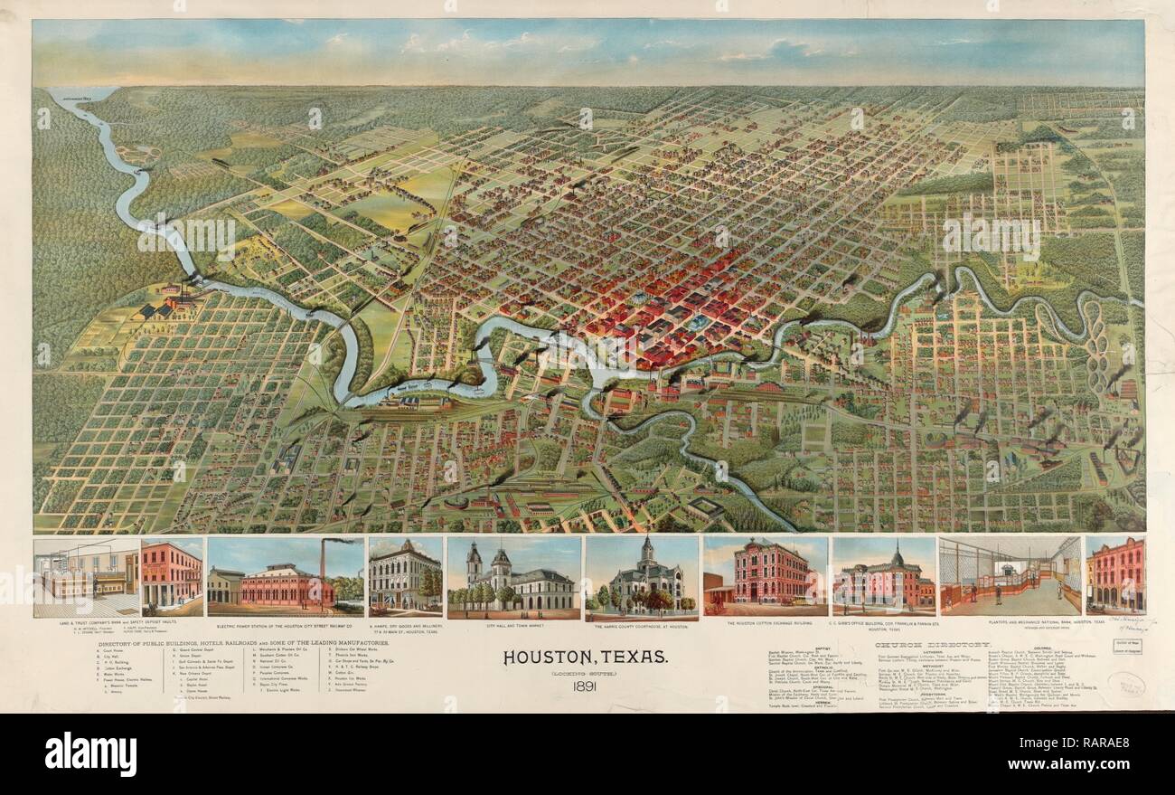 Houston, Texas (looking south) 1891, D.W. Ensign & Co., [Chicago D.W