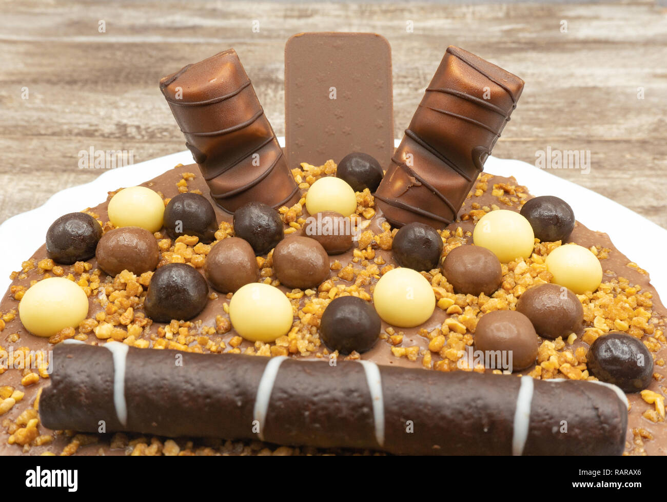 Biscuit Base Cake Cheese Layer And Chocolate Mousse Layer With
