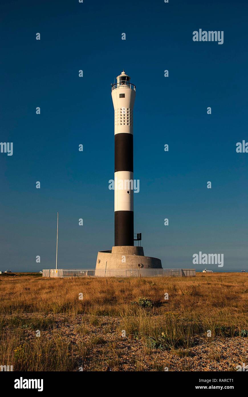 The Old Dungeness Lighthouse on the South Coast in Kent, England Stock