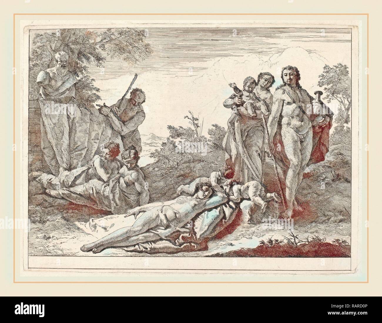 Apollo Nymph Francesco Fontebasso (Italian, 1709-1769), Apollo and Nymphs in a ...