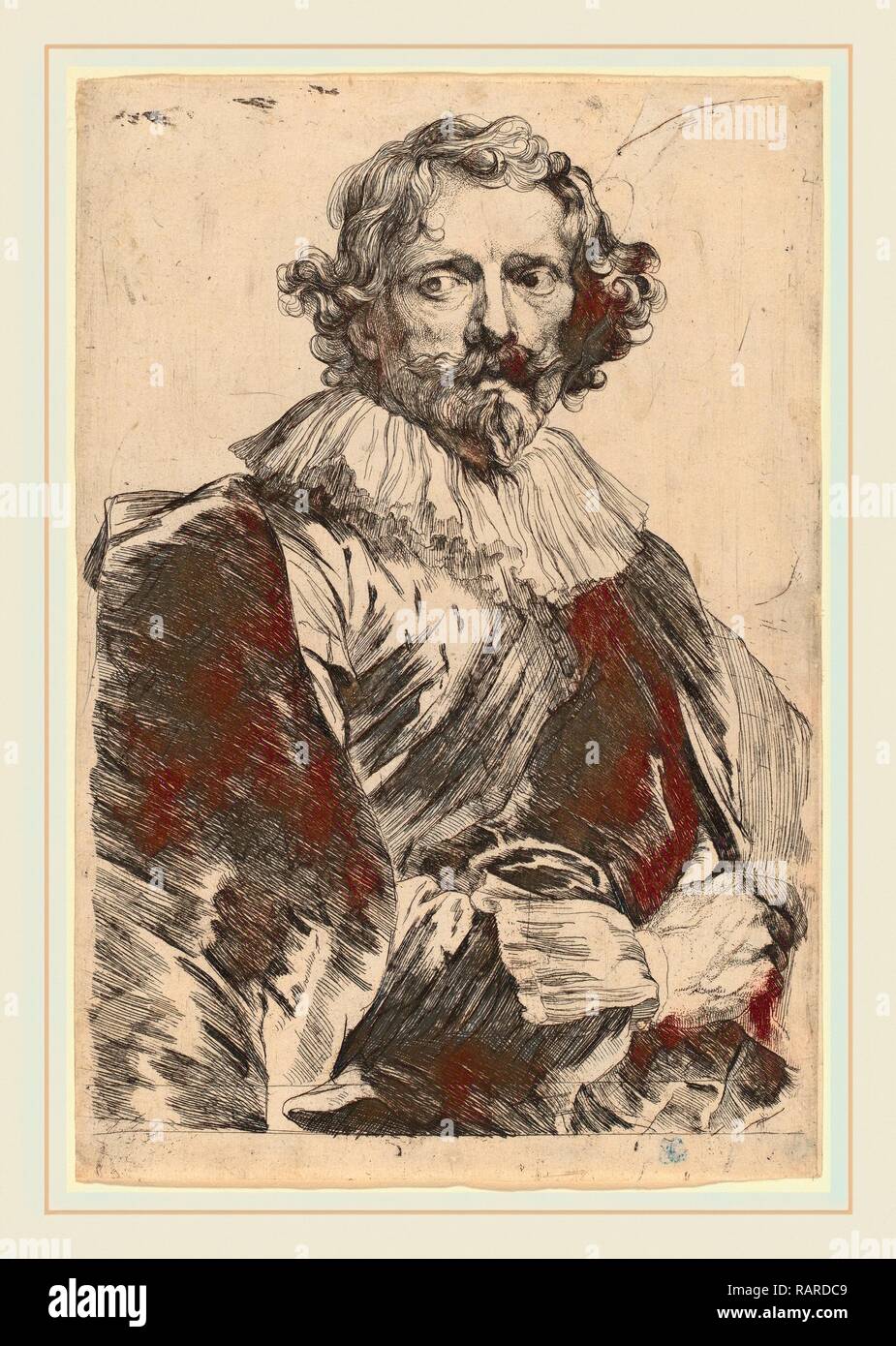 Sir Anthony van Dyck (Flemish, 1599-1641), Lucas Vorsterman, probably 1626-1641, etching. Reimagined Stock Photo