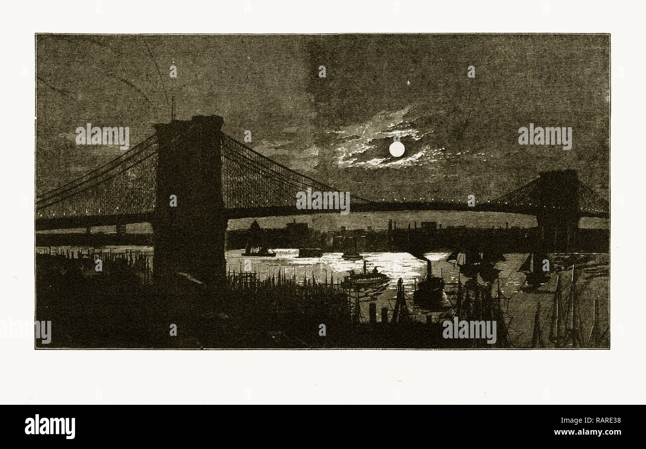 Brooklyn ferry and bridge 19th century hi-res stock photography and ...