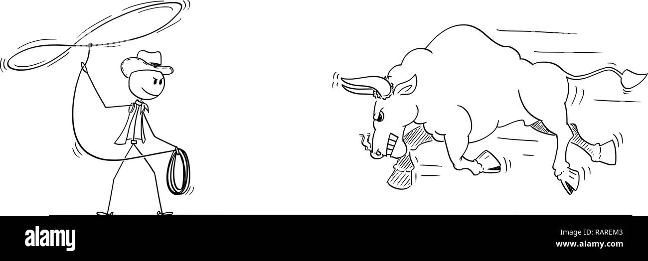 https://c8.alamy.com/comp/RAREM3/cartoon-drawing-of-cowboy-trying-to-catch-bull-with-lasso-or-rope-RAREM3.jpg