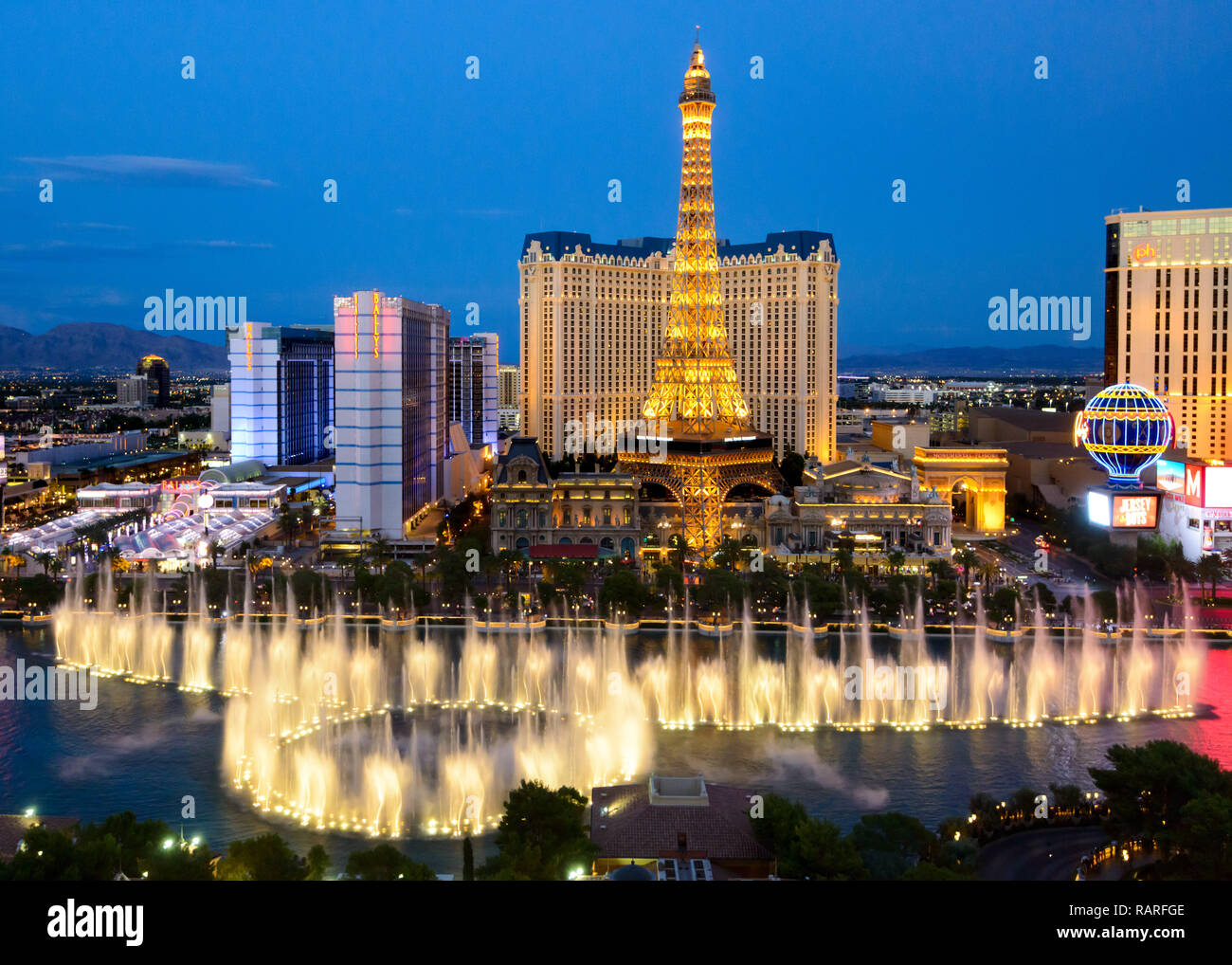 Bellagio Fountains, Las Vegas Stock Photo