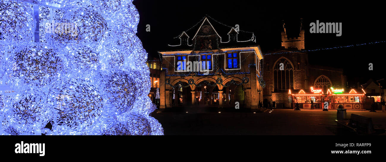 Christmas Lights in Cathedral Square, Peterborough City, Cambridgeshire