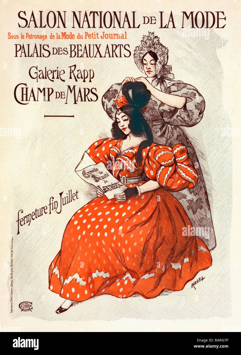 Poster for Salon de la Mode. Roedel, 1859-1900, Artist. Reimagined by Gibon. Classic art with a modern twist reimagined Stock Photo