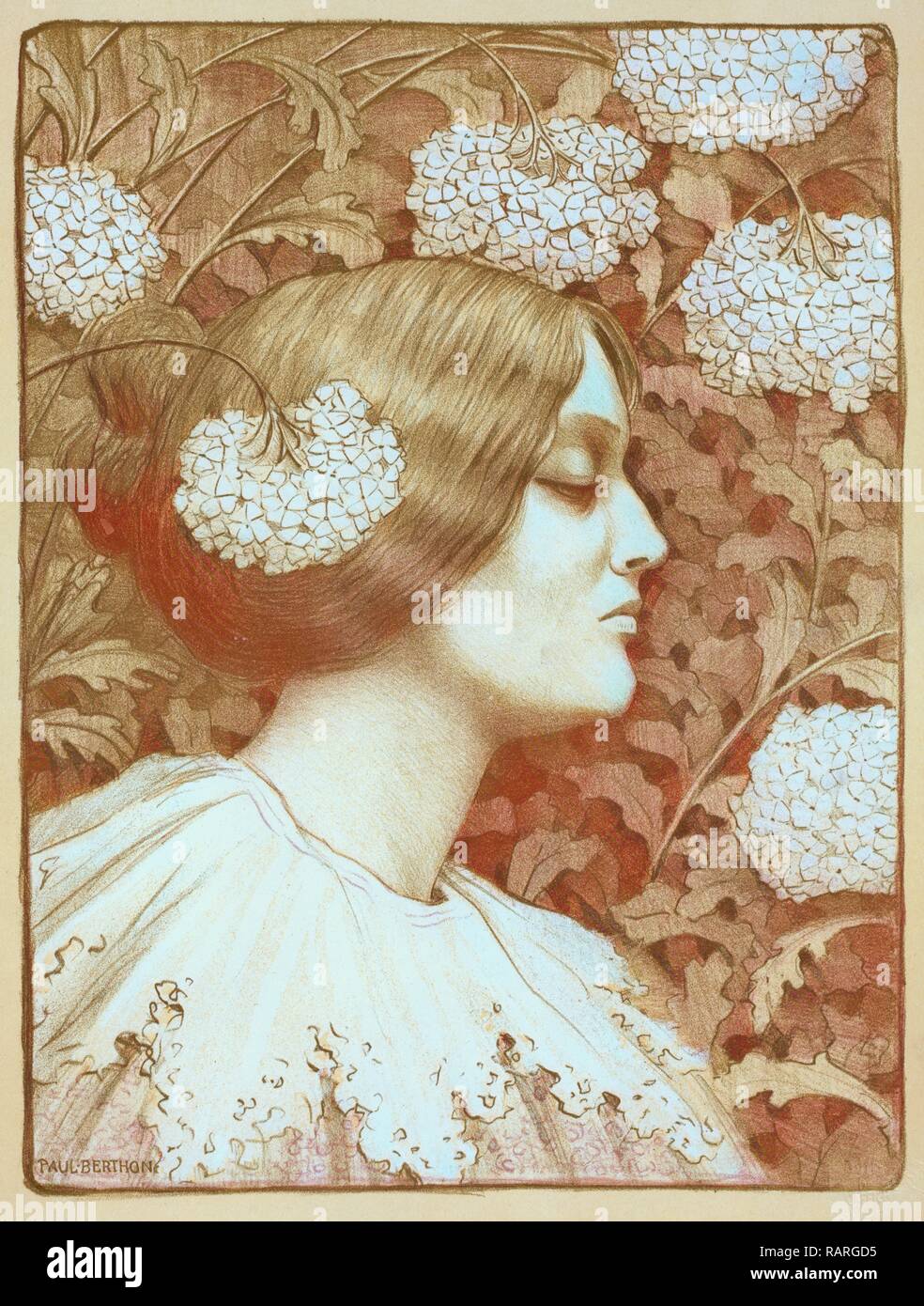 Original drawing for les Maîtres de l'Poster. Berthon, Paul, 1872-1909, Artist. Reimagined by Gibon. Classic art with reimagined Stock Photo