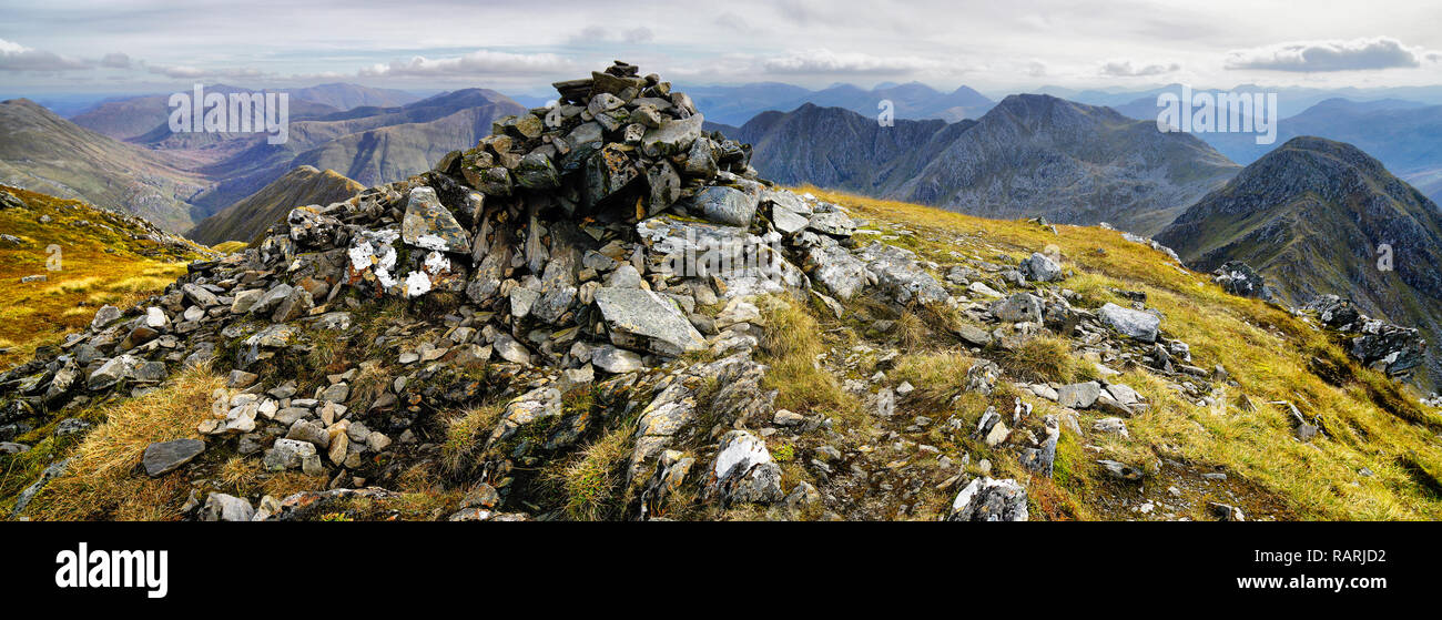 The Summit Cairn Of Sgurr Fhuaran The Five Sisters Ridge Glen Sheil 