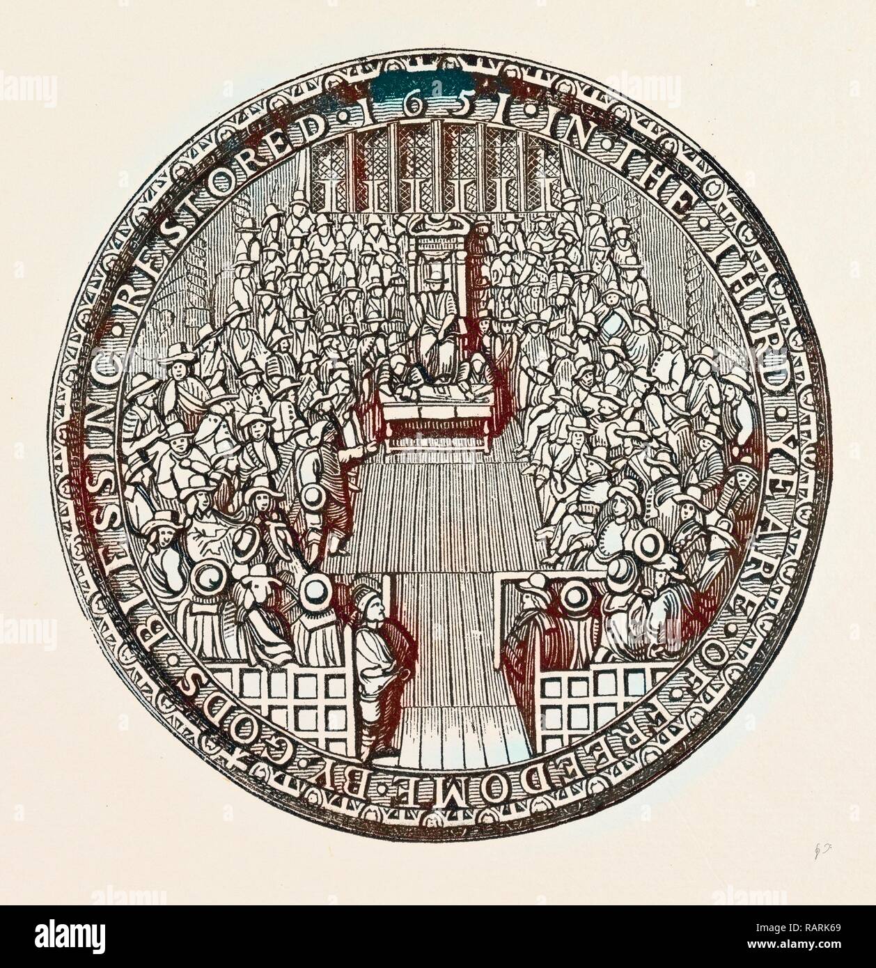 Great Seal Commonwealth, representing House Commons, London, England ...
