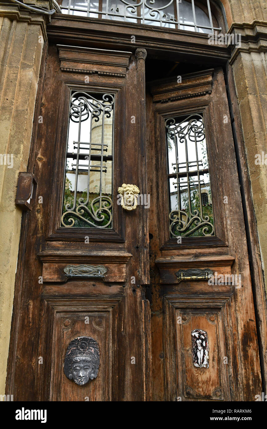 Front door Old Town, Nicosia, Turkish republic of north cyprus, Haustuer Altstadt, Nikosia, Tuerkische Republik Nordzypern Stock Photo