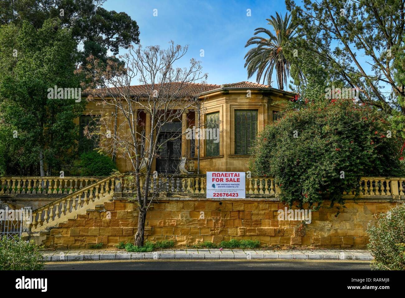 Villa, house sales, Markou Drakou, Nicosia, republic Cyprus, Hausverkauf, Nikosia, Republik Zypern Stock Photo