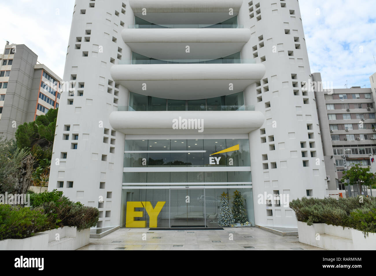 Seriously & Young, Jean Nouvel Tower, Stasinou, Nicosia, republic Cyprus, Ernst & Young, Nikosia, Republik Zypern Stock Photo