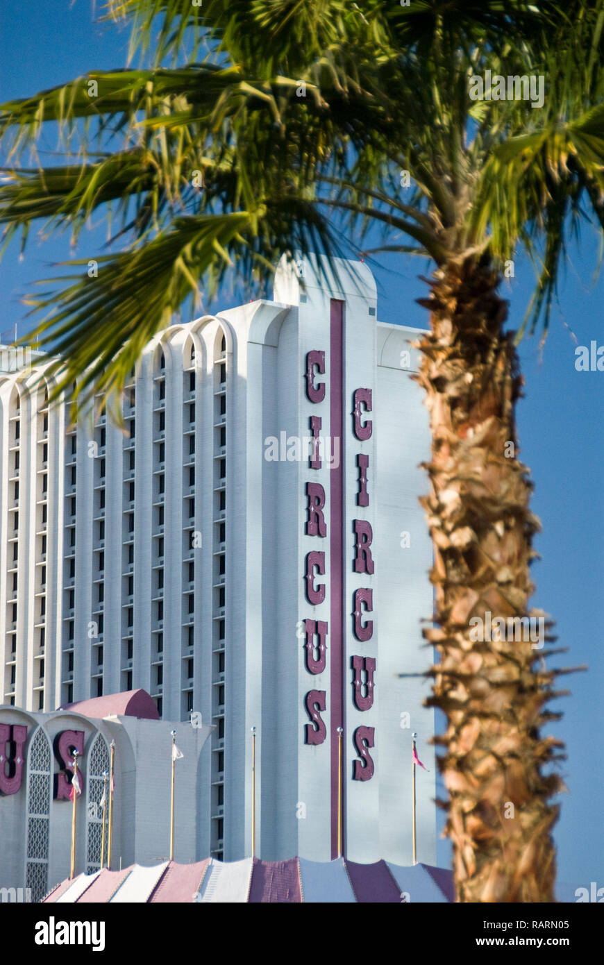 The Circus Circus Las Vegas is a hotel, casino and RV park on the Las Vegas Strip, Las Vegas, Nevada. Stock Photo
