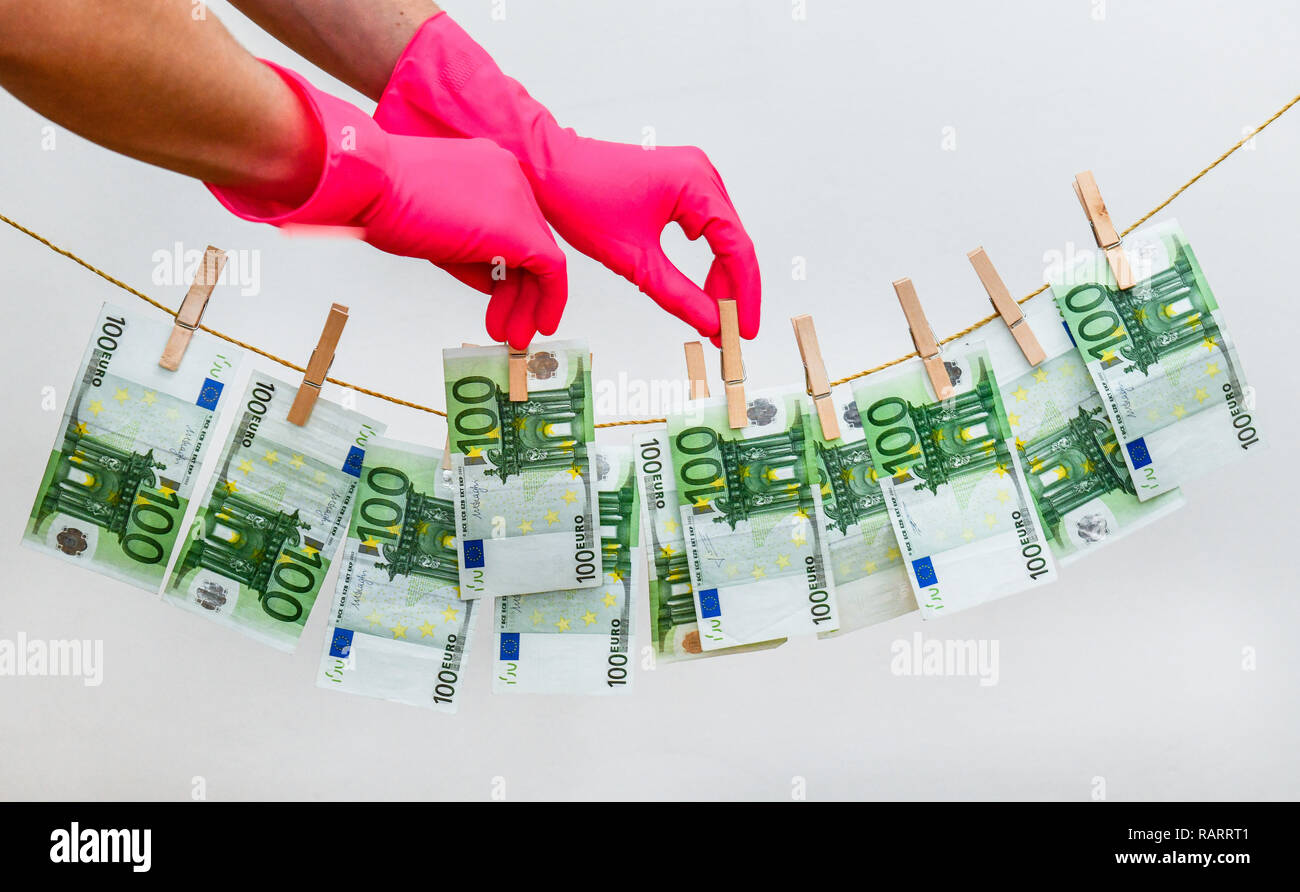 Symbolic photo money-laundering, Symbolfoto Geldwaesche Stock Photo